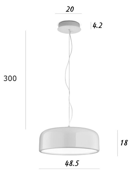 Lampadario acrilico perenz velia 8448 b ct led cct biemissione bianco panna lucido - Perenz