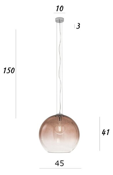 Lampadario vetro soffiato perenz planet 8526 e 45 e27 led marrone - Perenz
