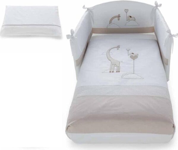Pali Piumone Lettino Set 3 Pezzi Savana colore Bianco e Beige - 0687SAVANA