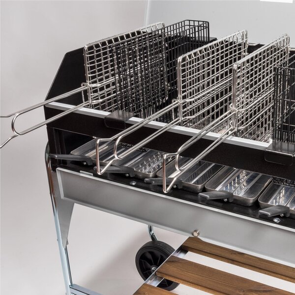 Barbecue Portatile per 14-16 persone 4 griglie inox 25x35 FAMILY dimensioni 92x45 cm-peso 46 kg Lamiera Verniciata A forno grigio