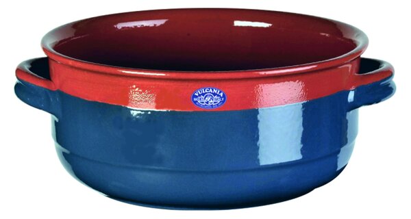 Tegame in Terracotta Smaltata �18xh7,7 cm - lt 1,2 peso 0,9 kg No Piombo no Cadmio Colore blu cobalto