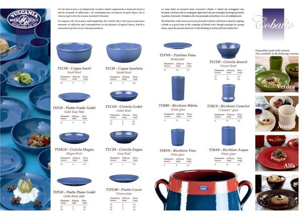 Tegame in Terracotta Smaltata �18xh7,7 cm - lt 1,2 peso 0,9 kg No Piombo no Cadmio Colore blu cobalto
