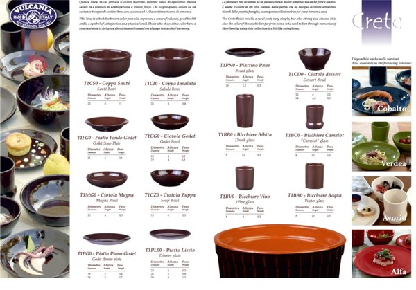 Tegame in Terracotta Smaltata �18xh7,7 cm - lt 1,2 peso 0,9 kg No Piombo no Cadmio linea Crete Colore marrone