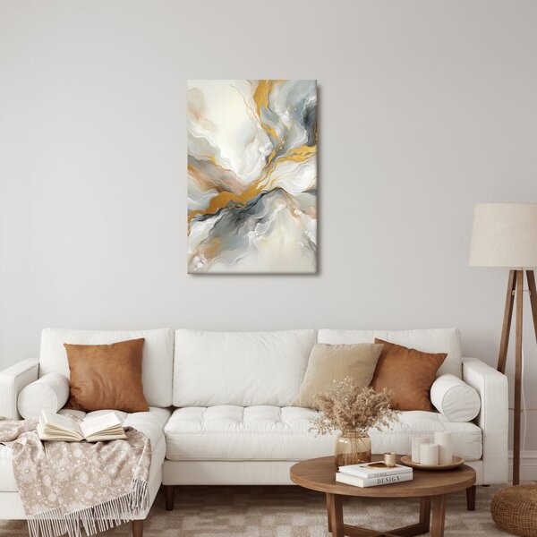 Quadro su tela – Linee dorate astratte