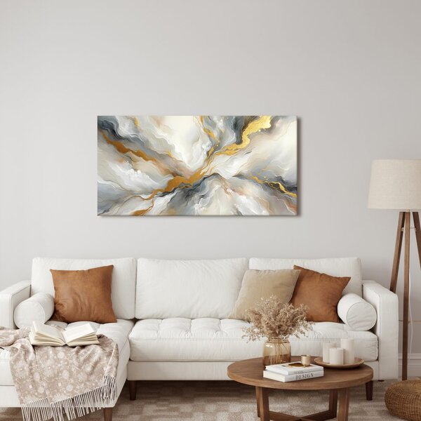 Quadro su tela – Energia dorata astratta