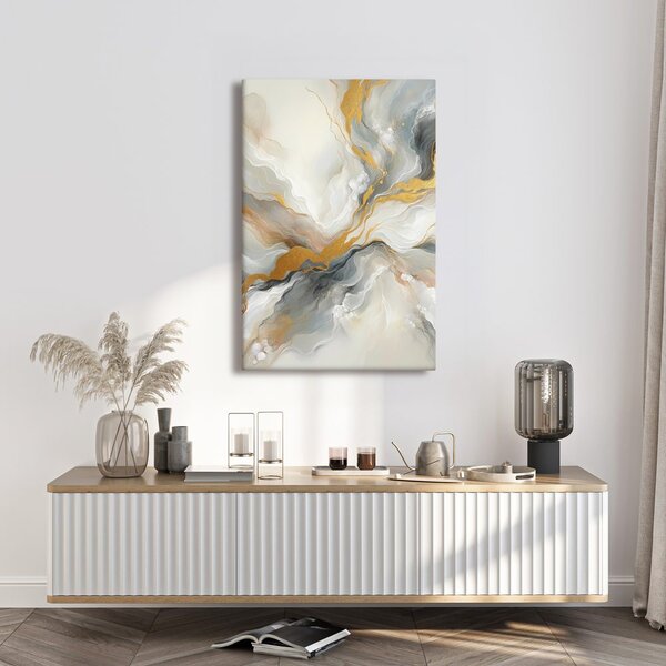 Quadro su tela – Linee dorate astratte