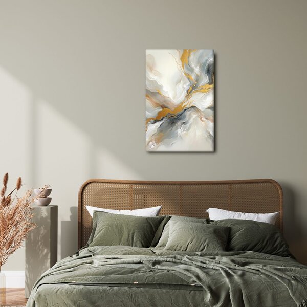 Quadro su tela – Linee dorate astratte