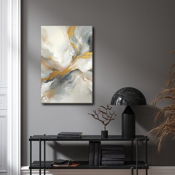 Quadro su tela – Linee dorate astratte