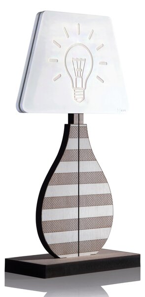 Lampada da Appoggio in legno e Krion K-LIfe Shape Marrakech 20x9xh36cm purifica l'aria Antisettico , Antibatterico