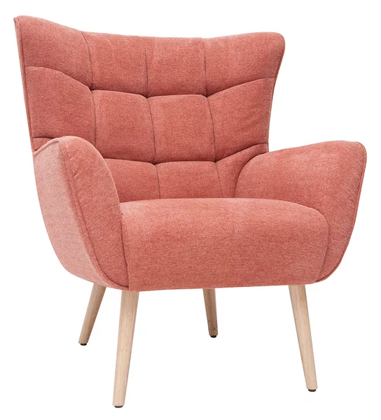 Poltrona scandinava in tessuto effetto velluto terracotta AVERY