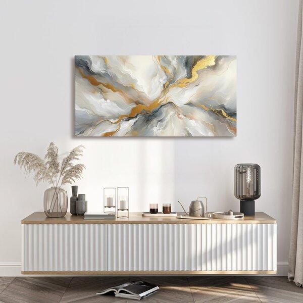 Quadro su tela – Energia dorata astratta