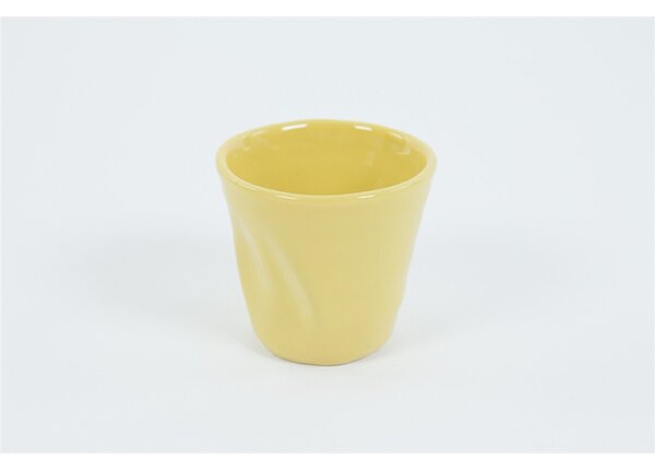 Bicchiere in Gres accartocciato caff� in Gres DEVOTION TO COLORS 6,5x6,5xh6 cm - cl 11 confezione 6 pezzi giallo