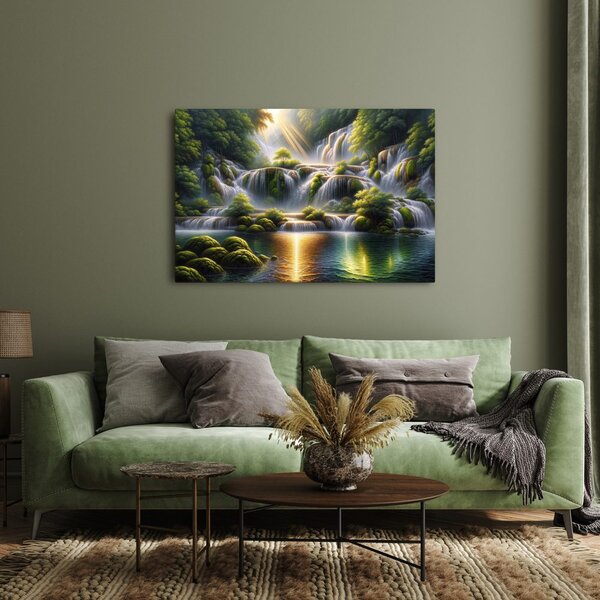 Quadro su tela – Cascata nella foresta tropicale