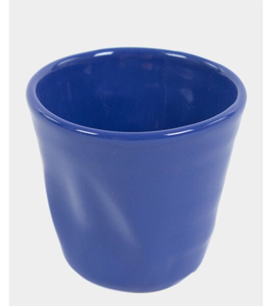 Bicchiere in Gres accartocciato caff� in Gres DEVOTION TO COLORS 6,5x6,5xh6 cm - cl 11 confezione 6 pezzi BLU