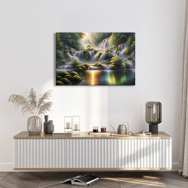 Quadro su tela – Cascata nella foresta tropicale