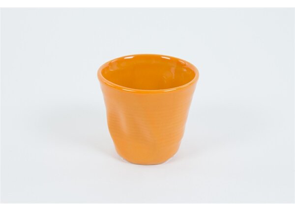 Bicchiere in Gres accartocciato caff� in Gres DEVOTION TO COLORS 6,5x6,5xh6 cm - cl 11 confezione 6 pezzi Arancio