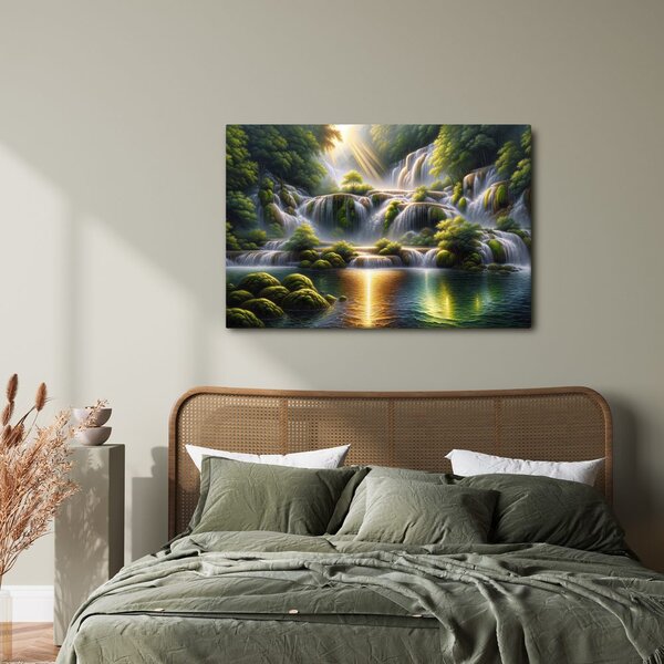Quadro su tela – Cascata nella foresta tropicale