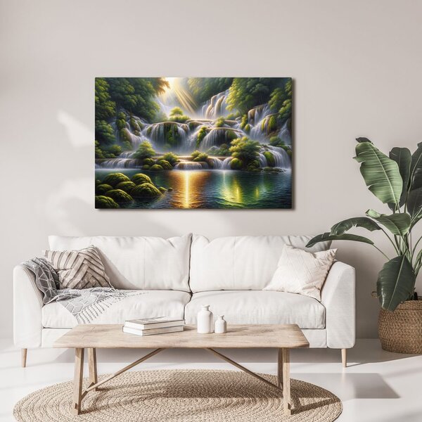 Quadro su tela – Cascata nella foresta tropicale