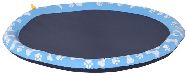 PawHut Piscina pieghevole a getti d'acqua per cane con Fondo antiscivolo, in PVC, 150 cm di diametro, blu | Aosom Italy