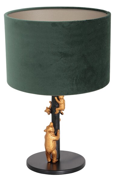 Anne Lighting - lampada da tavolo - Animaux - nero - metallo velluto - Ø 20cm - E27 - 8233ZW