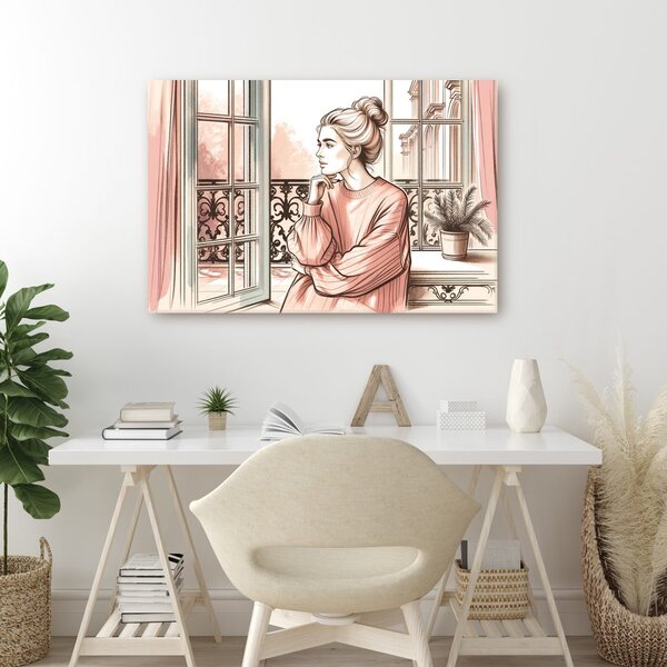Quadro su tela – Vista romantica dalla finestra