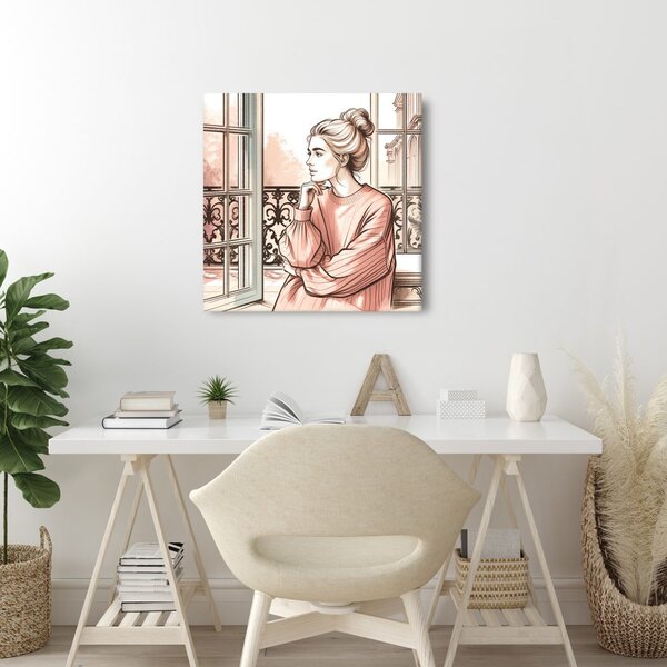 Quadro su tela – Vista da finestra francese