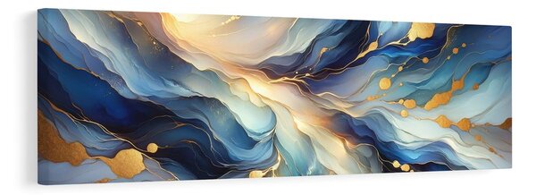 Quadro su tela – Flusso blu e dorato