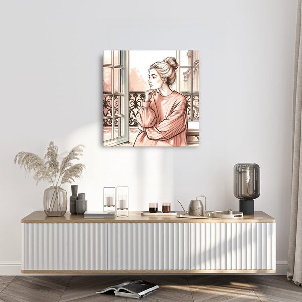 Quadro su tela – Vista da finestra francese