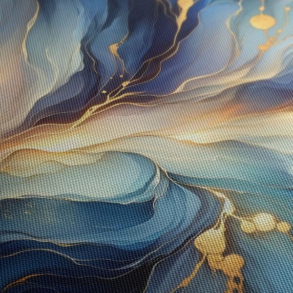 Quadro su tela – Flusso di luce blu e oro