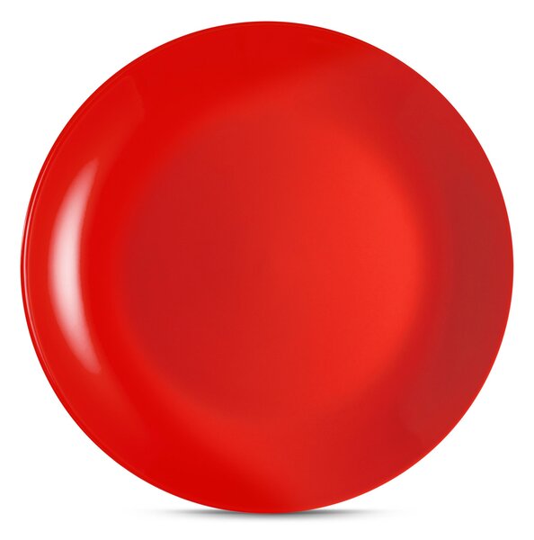 Piatti piani set pezzi 6 posti tavola in porcellana con decoro Sottosmalto Collezione Mitika lavabile in lavastoviglie colore Rosso Maranello