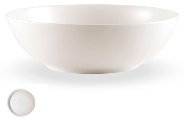 Insalatiera in porcellana SKANDIA cm 25 Collezione Toscana lavabile in lavastoviglie porcellana Di Limoges Bianco Freddo