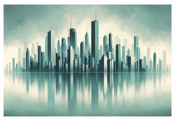 Quadro su tela – Panorama di città moderna
