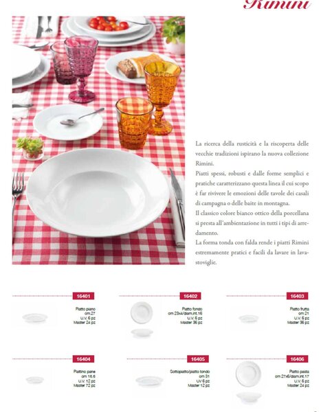 Piatti Frutta set pezzi, 6 posti tavola in porcellana bianco ottico RIMINI 21cm lavabile in lavastoviglie Bianco Freddo
