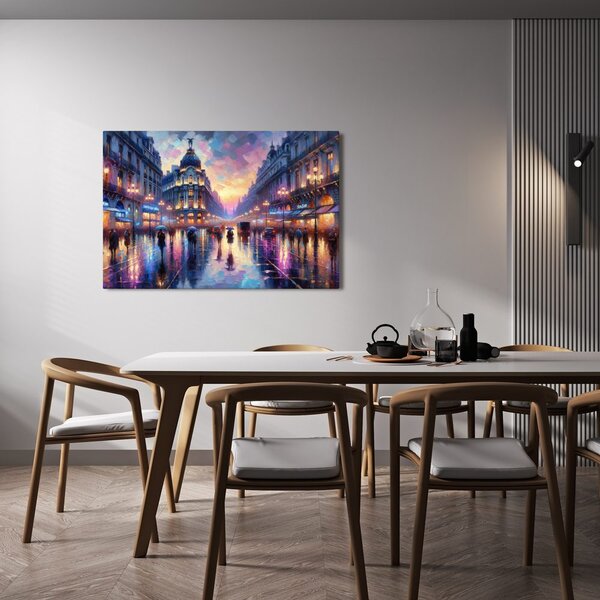 Quadro su tela – Vista pittorica di Parigi di sera