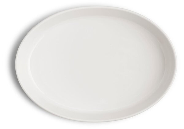 Pirofila In Porcellana da forno OVALE 33x23xh 2,5 cm Collezione Toscana lavabile in lavastoviglie porcellana Di Limoges Bianco Freddo