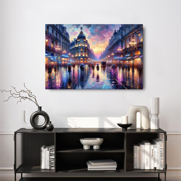 Quadro su tela – Vista pittorica di Parigi di sera