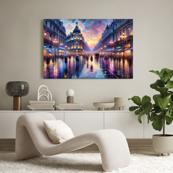 Quadro su tela – Vista pittorica di Parigi di sera