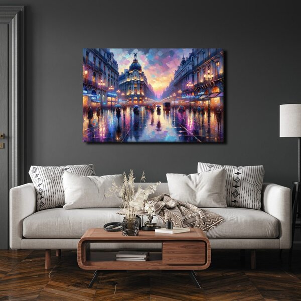 Quadro su tela – Vista pittorica di Parigi di sera