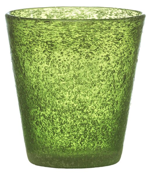 Bicchieri Acqua Tumbler Drink 6 pezzi Surf diametro 9xh10 cm - 300 cc in vetro soffiato adatto alla lavastoviglie colore verde