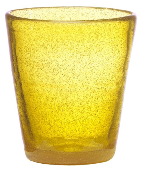 Bicchieri Acqua Tumbler Drink 6 pezzi Surf diametro 9xh10 cm - 300 cc in vetro soffiato adatto alla lavastoviglie colore giallo