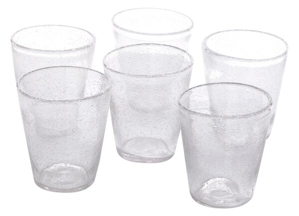 Bicchieri Acqua Tumbler Drink 6 pezzi diametro SURF 9xh10 cm - 300 cc in vetro soffiato adatto alla lavastoviglie colore trasparente