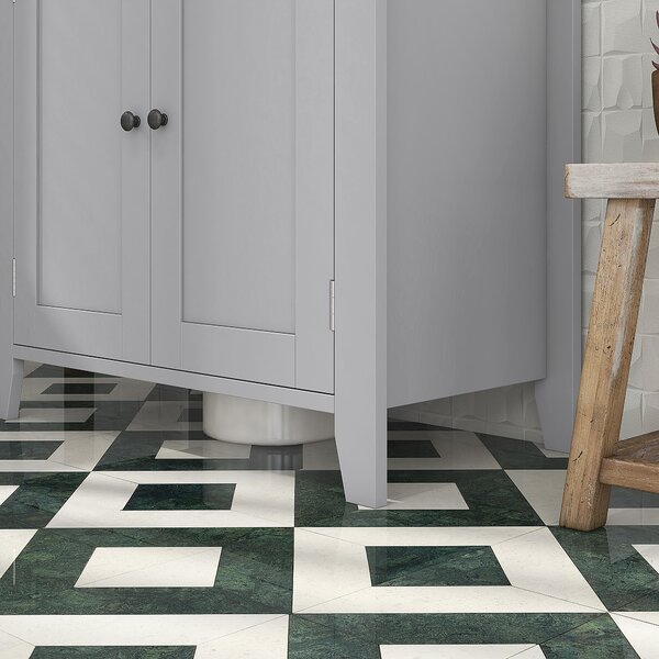 Kleankin Mobile per Sotto del Lavabo Armadio Basso con 2 Porte e Ripiano Regolabile Stile Moderno 60x30x60 cm Grigio | Aosom Italy