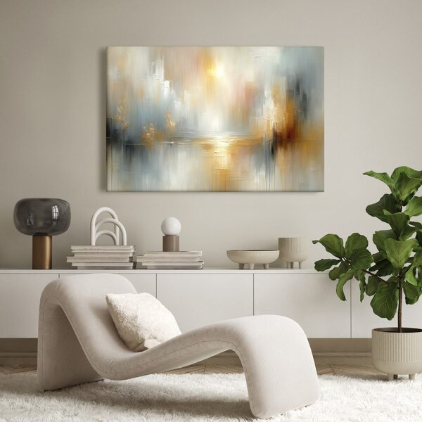 Quadro su tela – Luce dorata sopra il lago