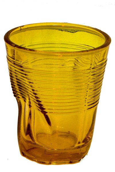 Bicchieri accartocciato Acqua 6 pezzi diametro 8xh9 cm - 22 CL in vetro soffiato adatto alla lavastoviglie colore giallo
