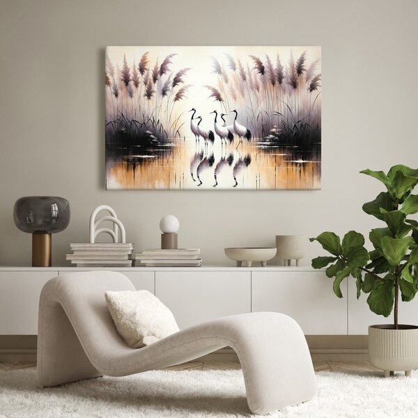 Quadro su tela – Gru presso le canne