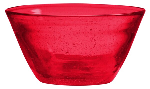 Coppette macedonia in vetro soffiato 6 Pezzi Dimensioni � 12x h 5,5 cm lavabile in lavastoviglie, adatta al microonde colore rosso