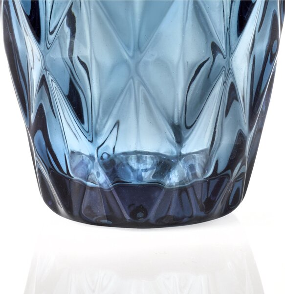 Bicchieri Acqua Tumbler Drink 6 pezzi diametro 8xh10 cm - 250 Ml in vetro spesso pressato adatto alla lavastoviglie colore Blu Notte