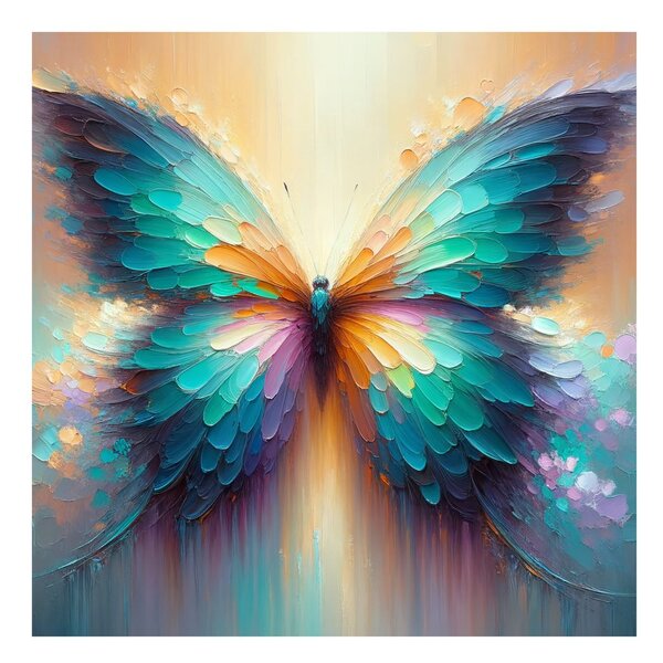 Quadro su tela – Farfalla nei toni dell’arcobaleno