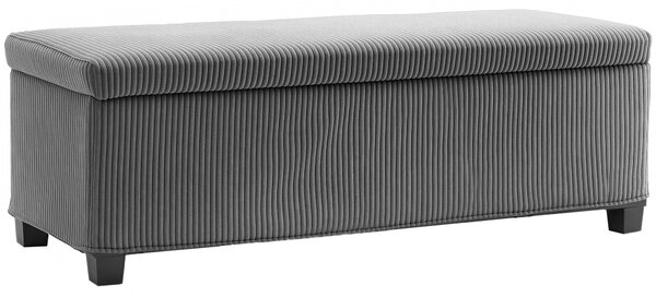 HOMCOM Panchina Pieghevole con Spazio di Archiviazione Capacità di 84 L 112x42x40 cm Rivestito in Velluto Piede del Letto per Soggiorno Camera da Letto Grigio | Aosom Italy