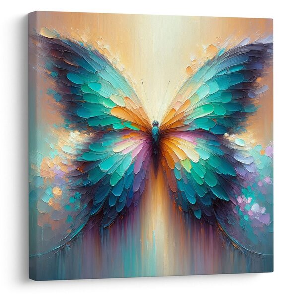 Quadro su tela – Farfalla nei toni dell’arcobaleno